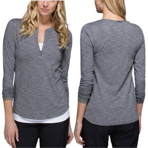 Lululemon Hot Times Long Sleeve Size 4 Heathered Slate Gray